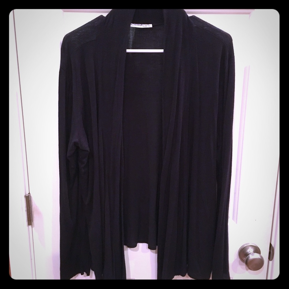 Lightweight Black Jersey Cardigan